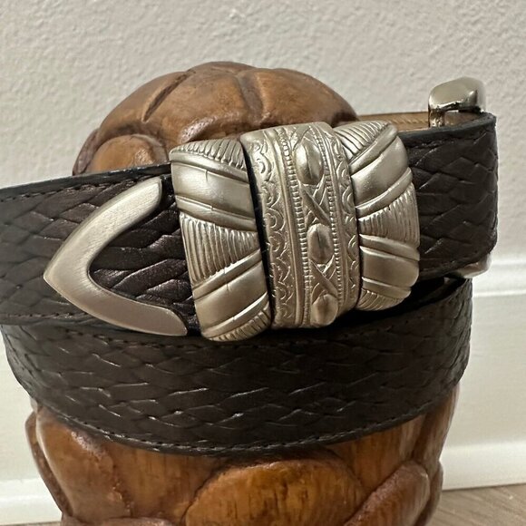 Leatherock braided belt with silver buckle